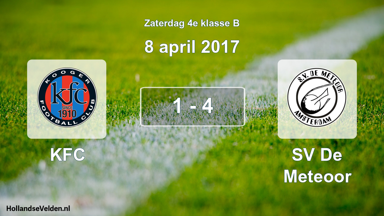Total number of matches played: KFC - SV De Meteoor 1 - 4 (8 April 2017)