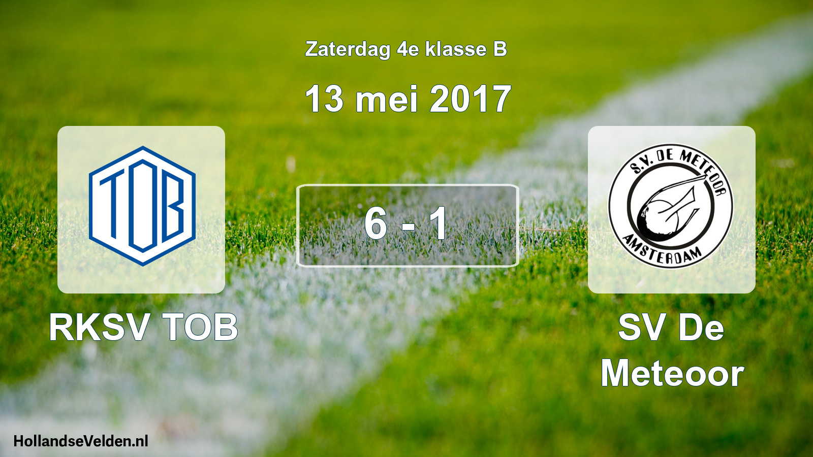 Total number of matches played: RKSV TOB - SV De Meteoor 6 - 1 (13 May 2017)