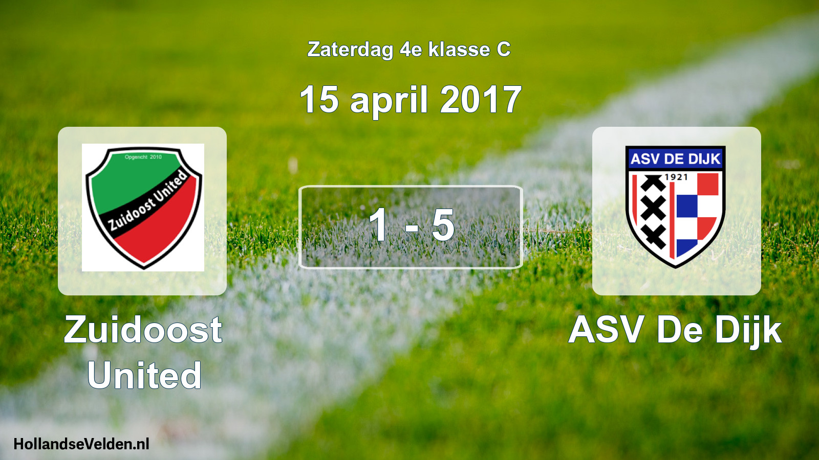 Total number of matches played: Zuidoost United - ASV De Dijk 1 - 5 (15 April 2017)