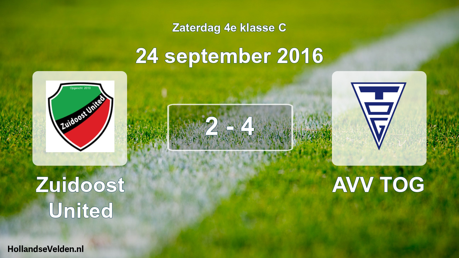 Total number of matches played: Zuidoost United - AVV TOG 2 - 4 (24 September 2016)