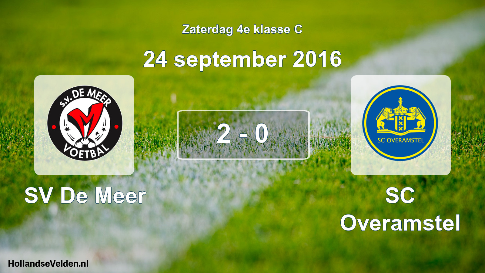Total number of matches played: SV De Meer - SC Overamstel 2 - 0 (24 September 2016)