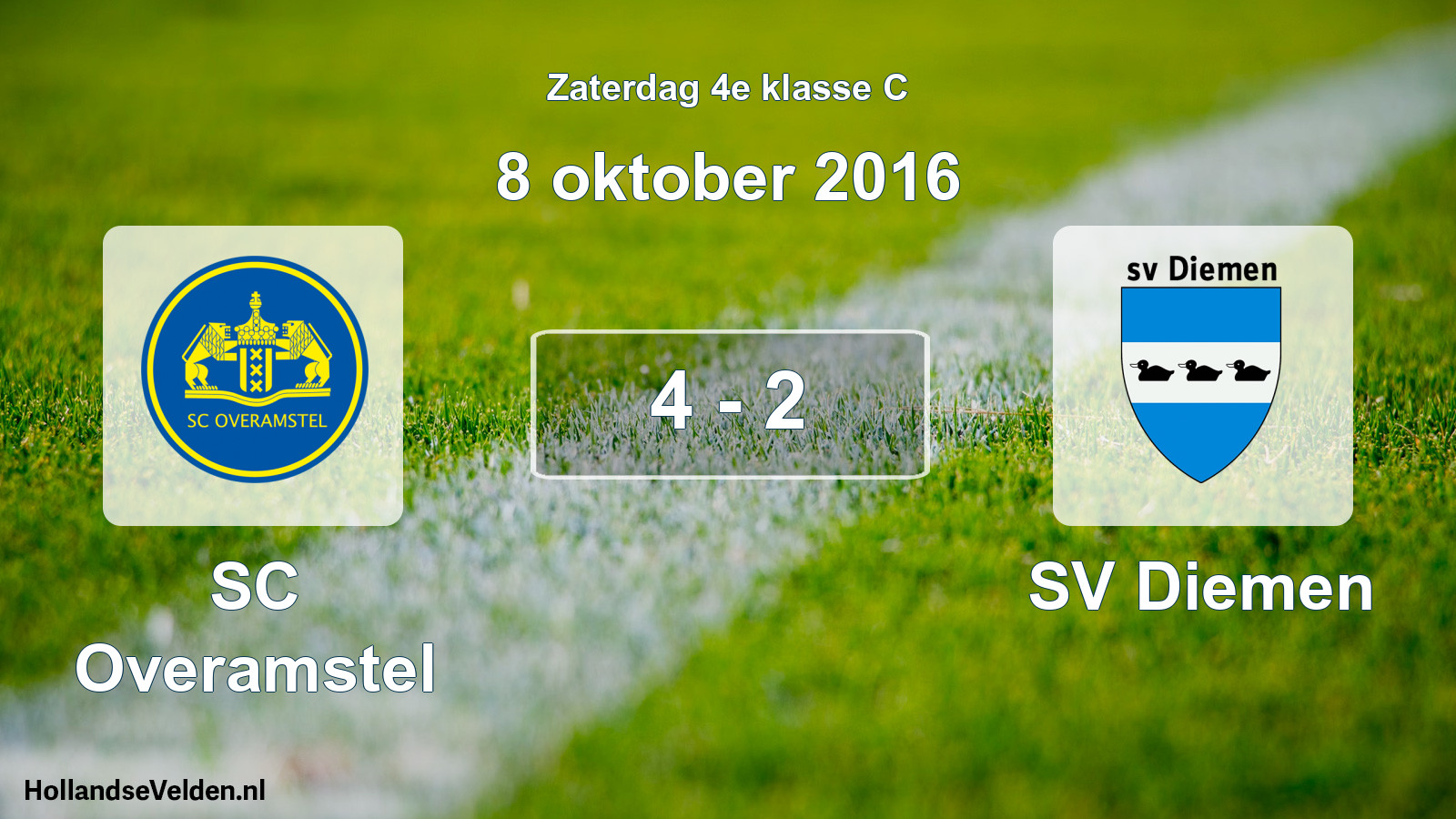 Total number of matches played: SC Overamstel - SV Diemen 4 - 2 (8 October 2016)