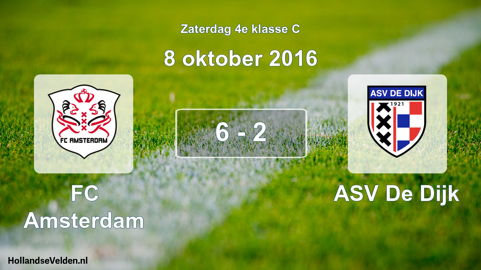 Total number of matches played: FC Amsterdam - ASV De Dijk 6 - 2 (8 October 2016)
