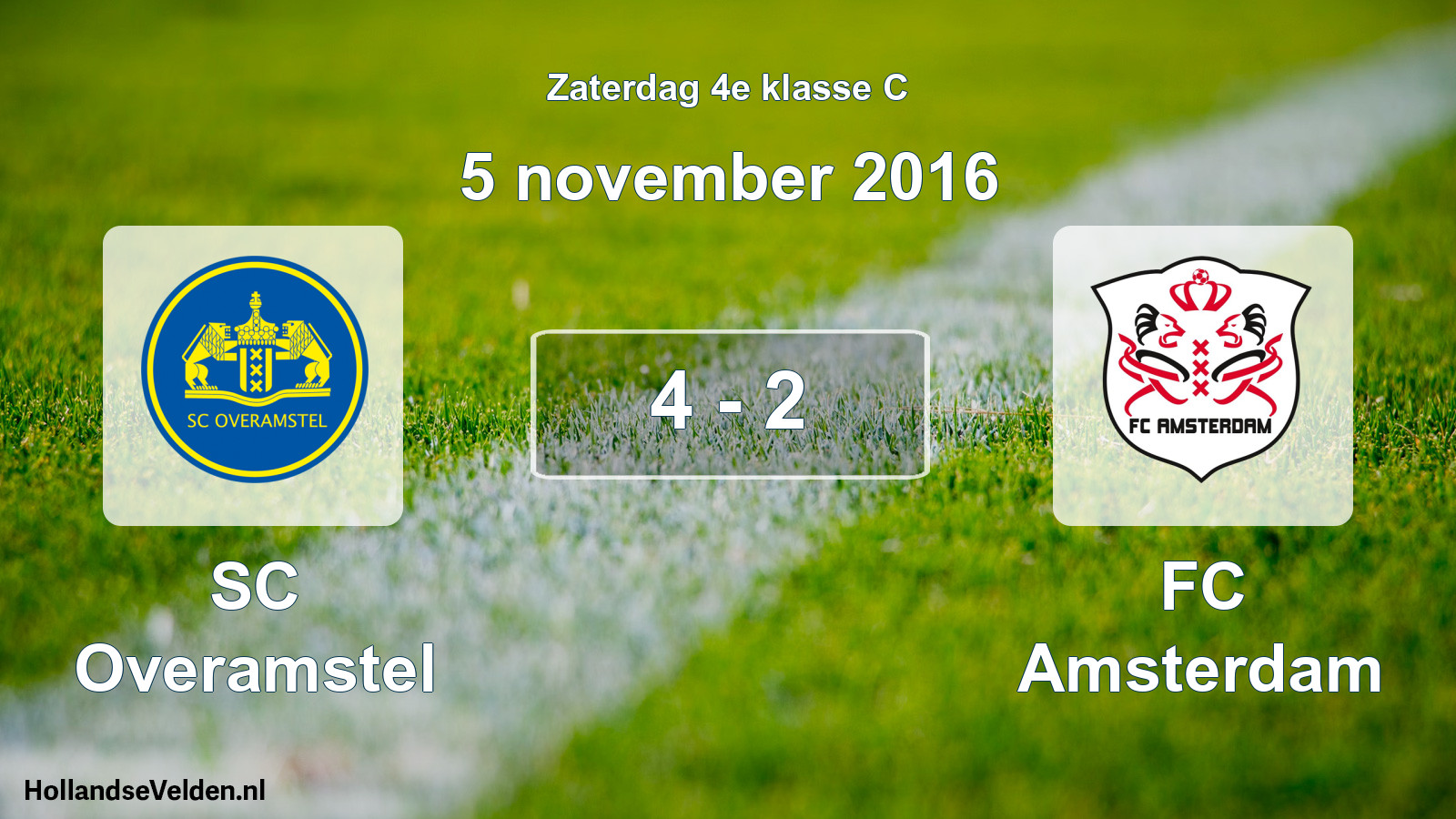 Total number of matches played: SC Overamstel - FC Amsterdam 4 - 2 (5 November 2016)