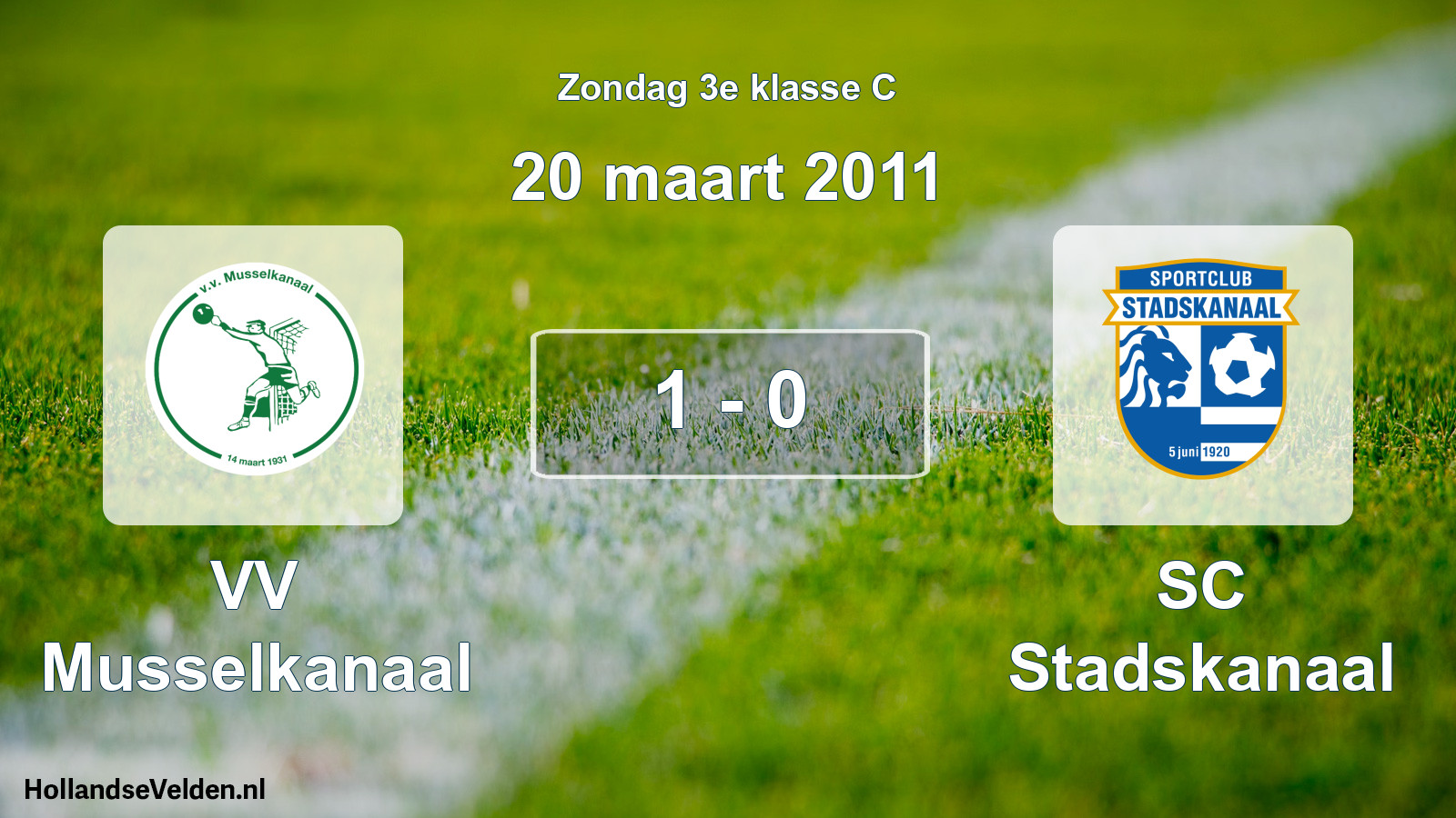 Total number of matches played: VV Musselkanaal - SC Stadskanaal 1 - 0 (20 March 2011)