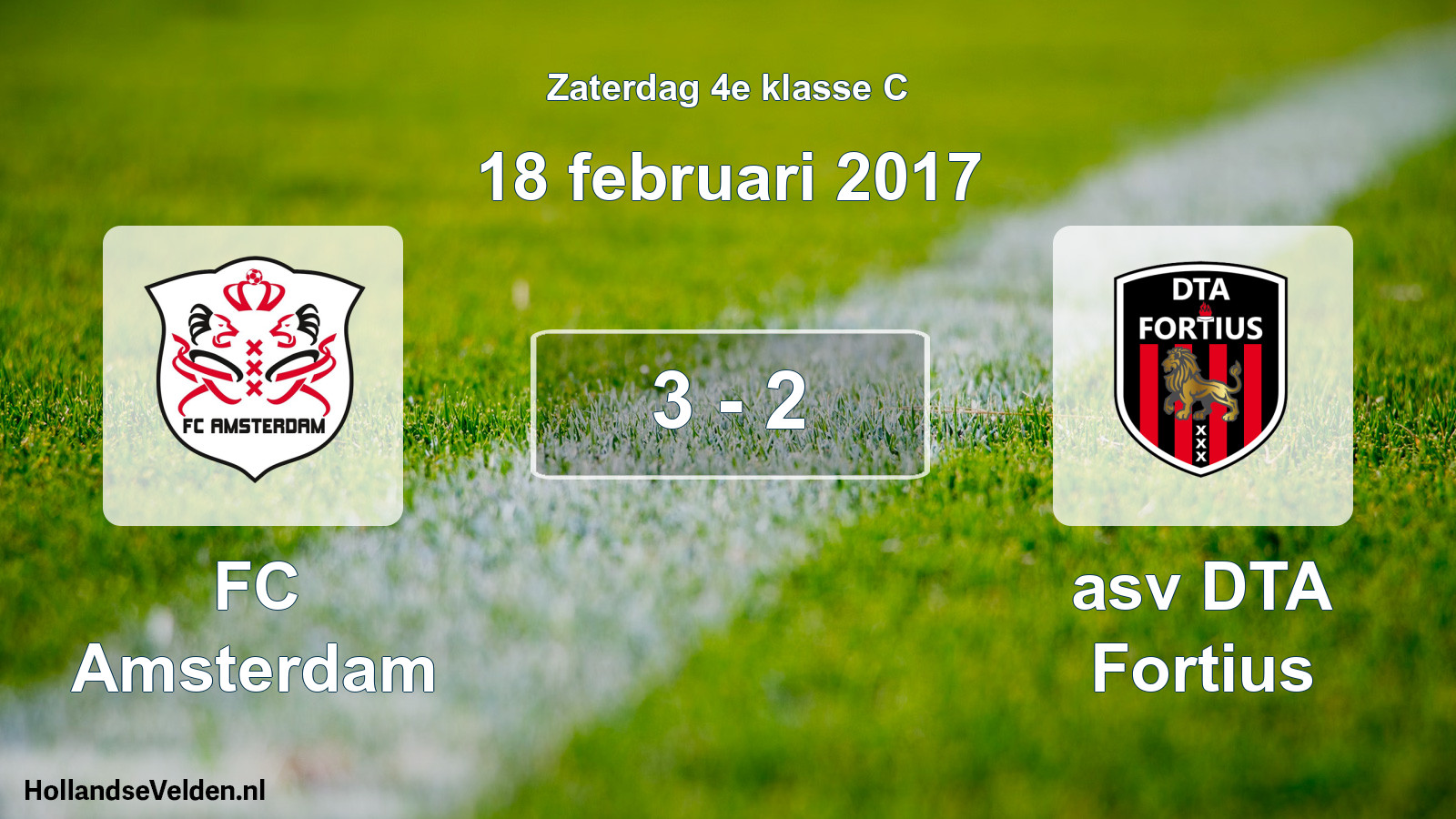 Total number of matches played: FC Amsterdam - asv DTA Fortius 3 - 2 (18 February 2017)