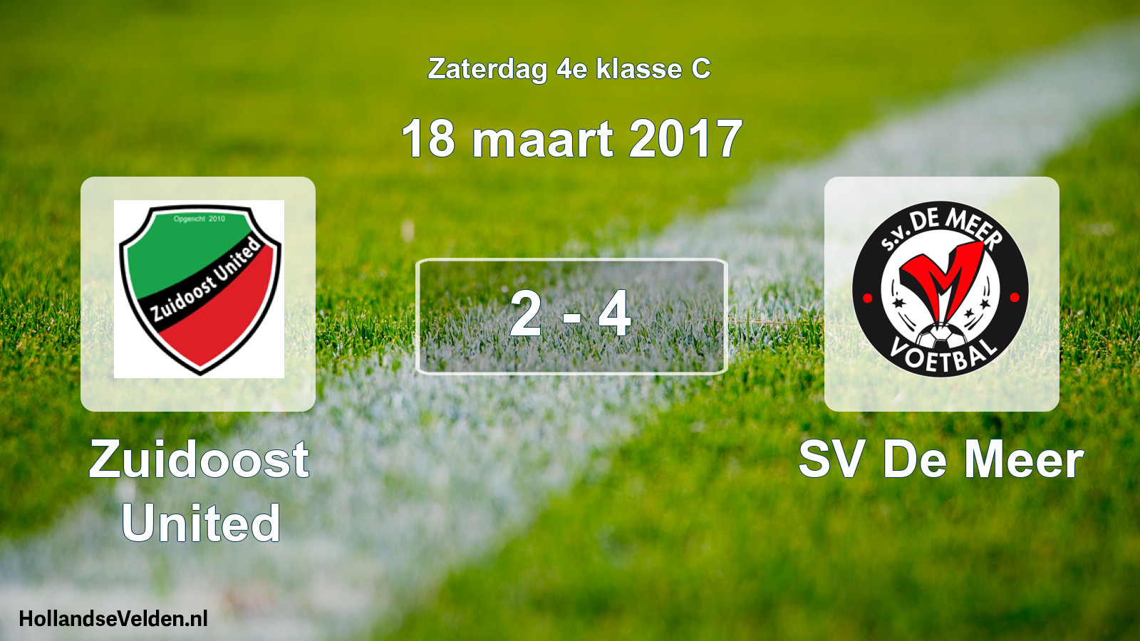 Total number of matches played: Zuidoost United - SV De Meer 2 - 4 (18 March 2017)