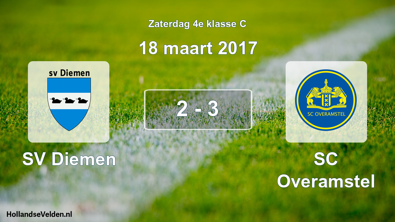 Total number of matches played: SV Diemen - SC Overamstel 2 - 3 (18 March 2017)