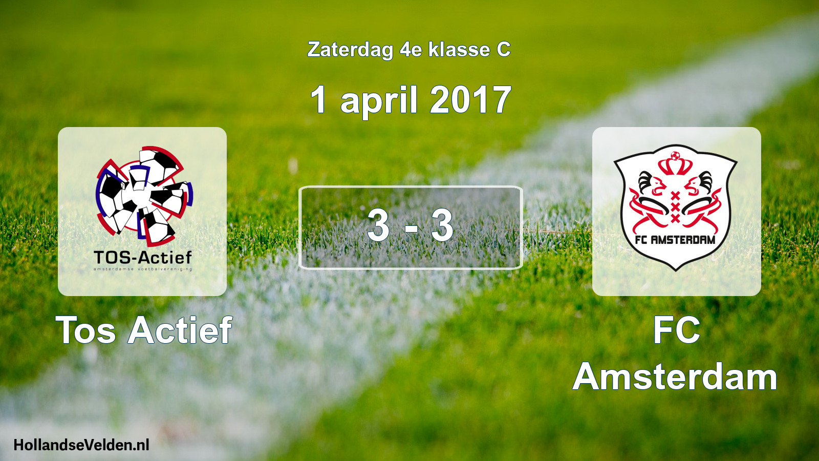 Total number of matches played: Tos Actief - FC Amsterdam 3 - 3 (1 April 2017)