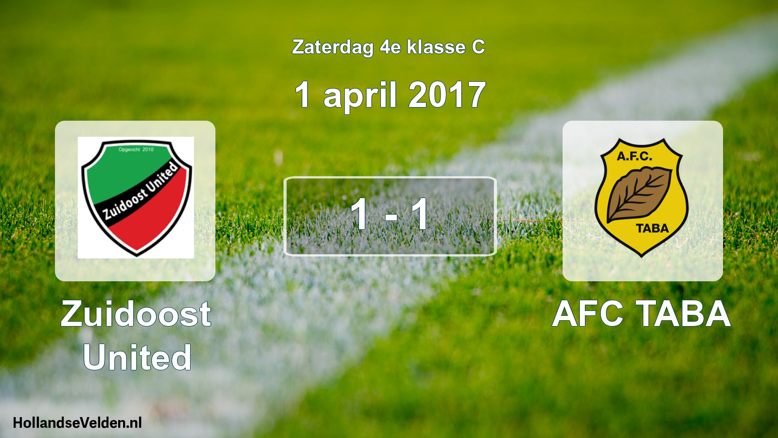 Total number of matches played: Zuidoost United - AFC TABA 1 - 1 (1 April 2017)