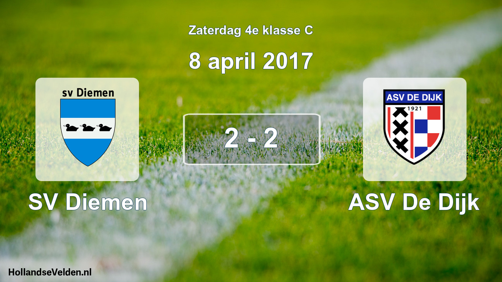 Total number of matches played: SV Diemen - ASV De Dijk 2 - 2 (8 April 2017)