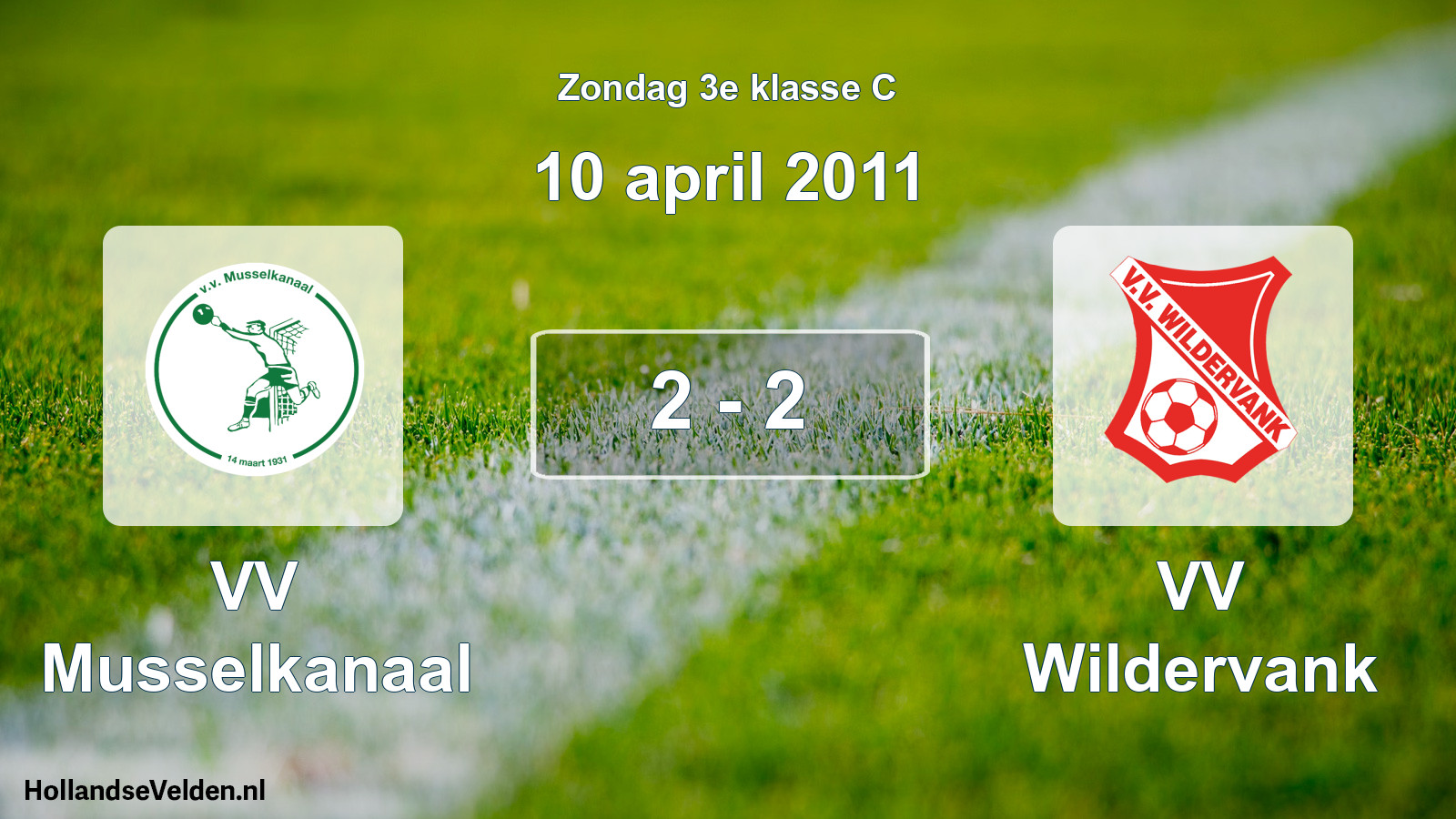 Total number of matches played: VV Musselkanaal - VV Wildervank 2 - 2 (10 April 2011)