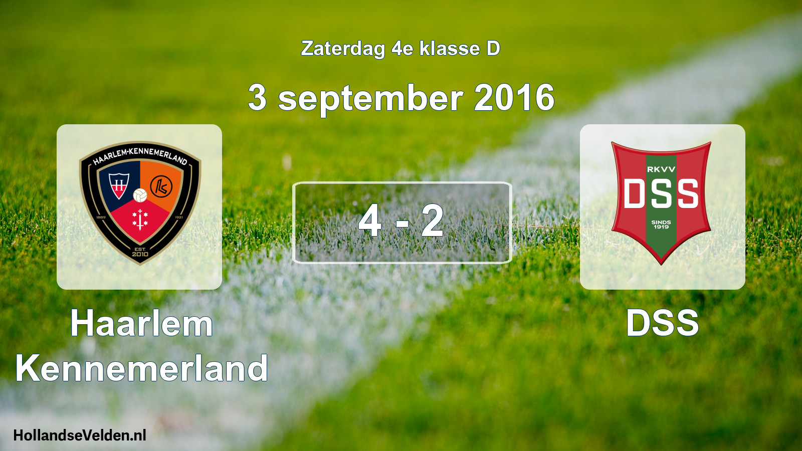 Total number of matches played: Haarlem Kennemerland - DSS 4 - 2 (3 September 2016)