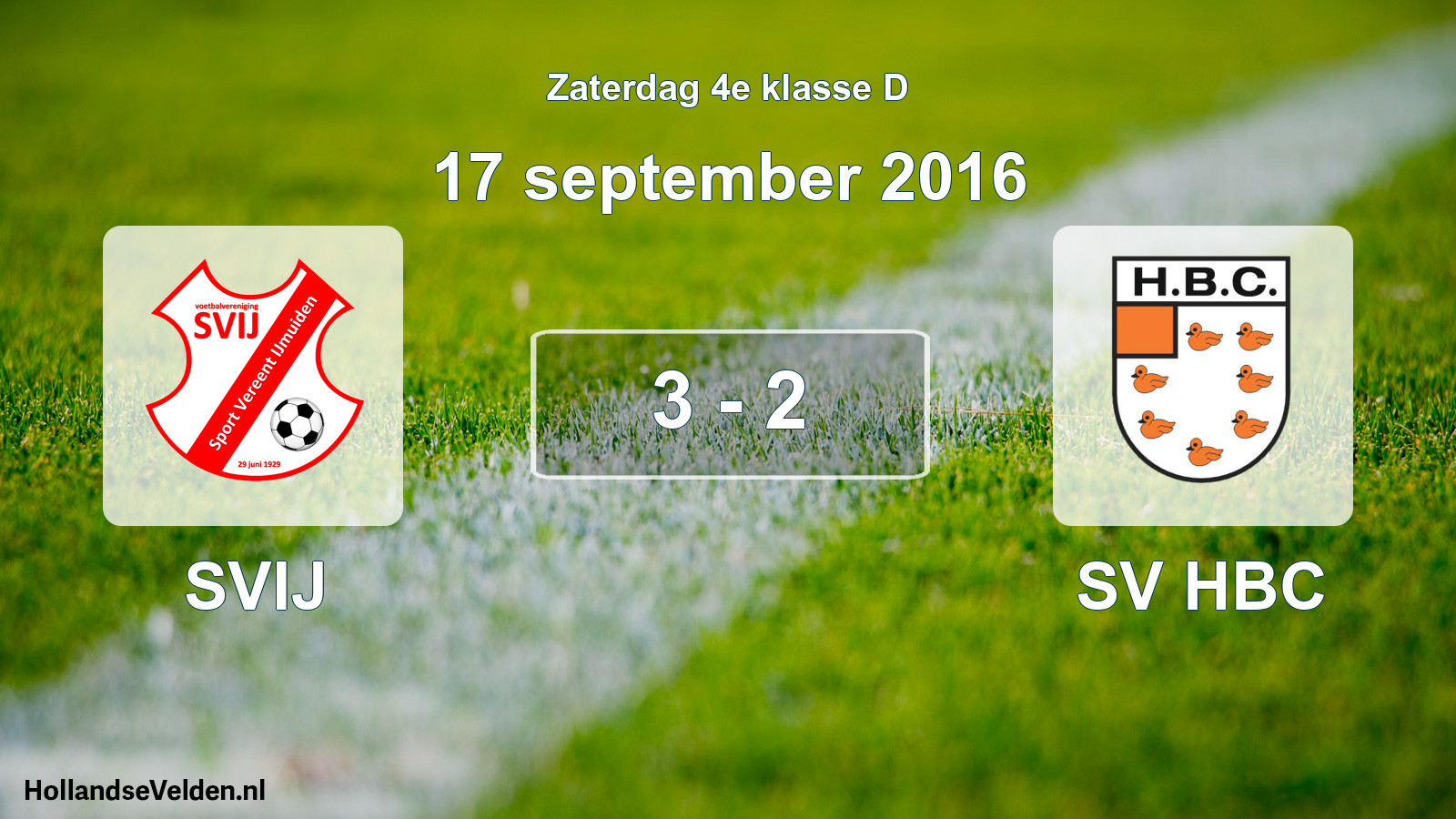 Total number of matches played: SVIJ - SV HBC 3 - 2 (17 September 2016)