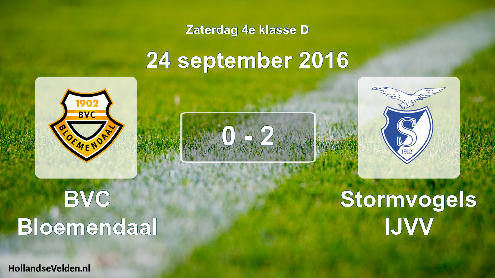 Total number of matches played: BVC Bloemendaal - Stormvogels IJVV 0 - 2 (24 September 2016)