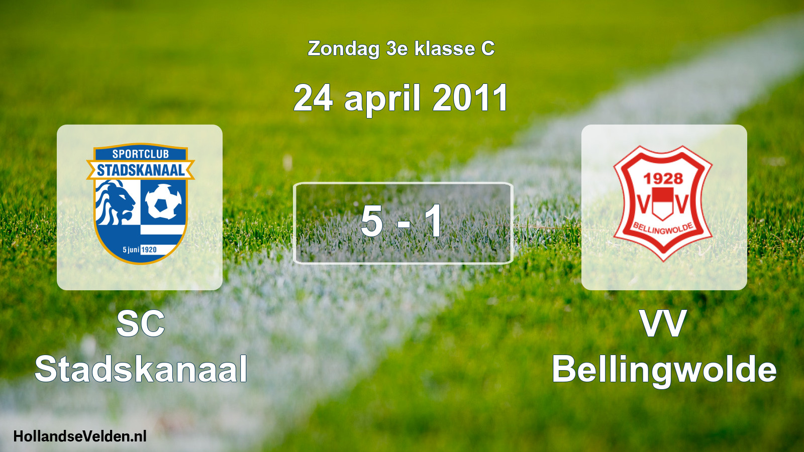 Total number of matches played: SC Stadskanaal - VV Bellingwolde 5 - 1 (24 April 2011)