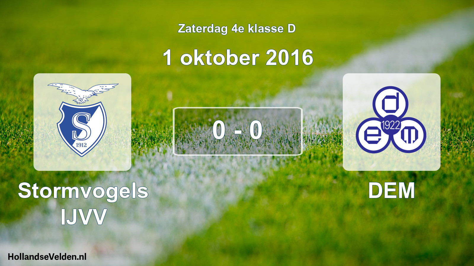 Total number of matches played: Stormvogels IJVV - DEM 0 - 0 (1 October 2016)