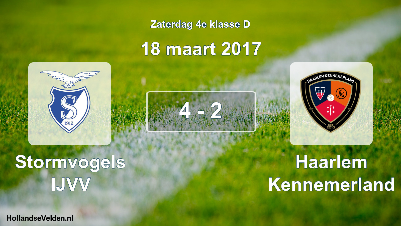 Total number of matches played: Stormvogels IJVV - Haarlem Kennemerland 4 - 2 (18 March 2017)