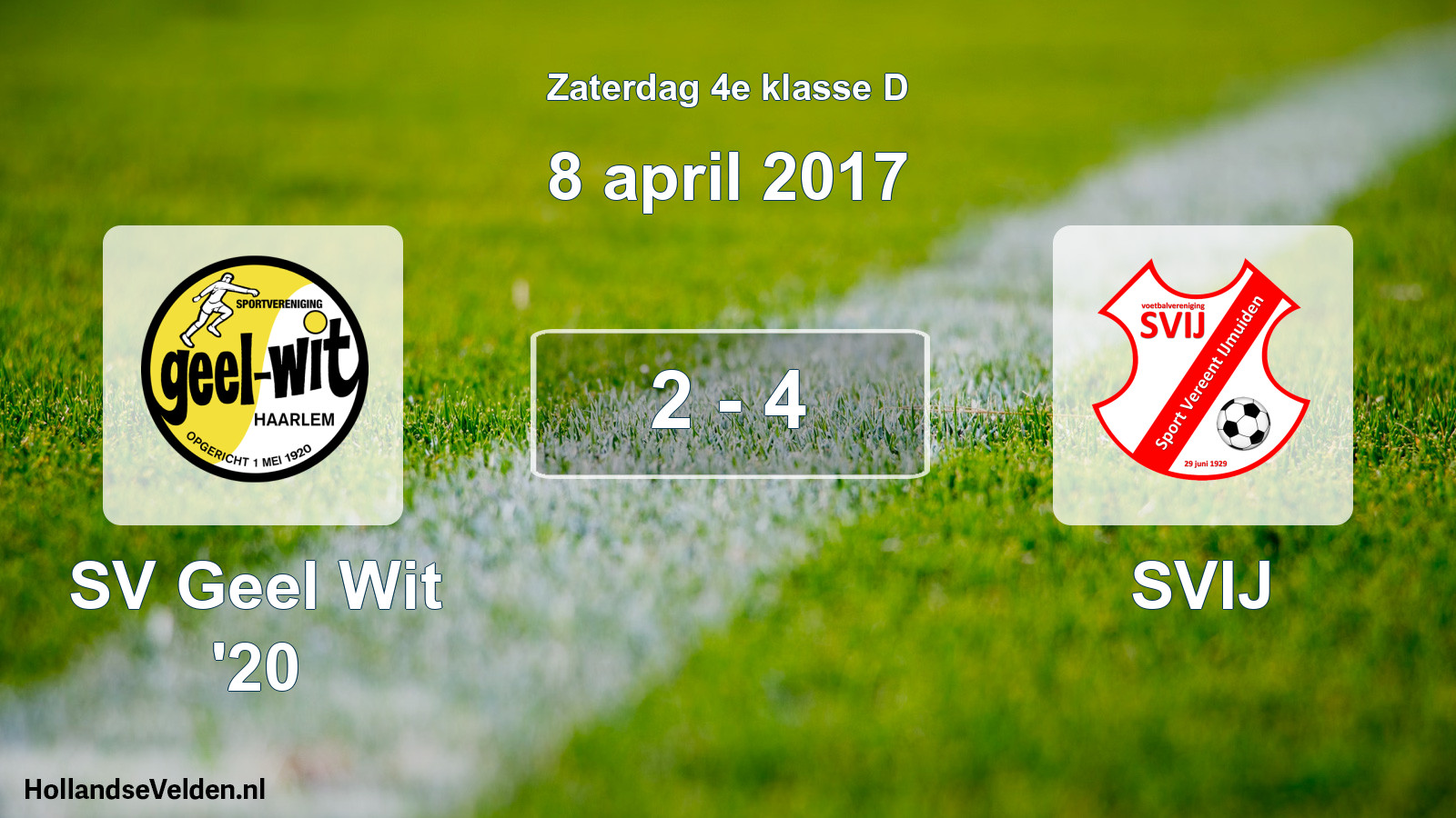 Total number of matches played: SV Geel Wit '20 - SVIJ 2 - 4 (8 April 2017)