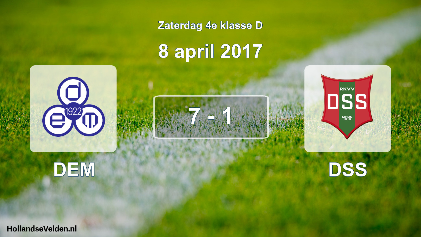 Total number of matches played: DEM - DSS 7 - 1 (8 April 2017)