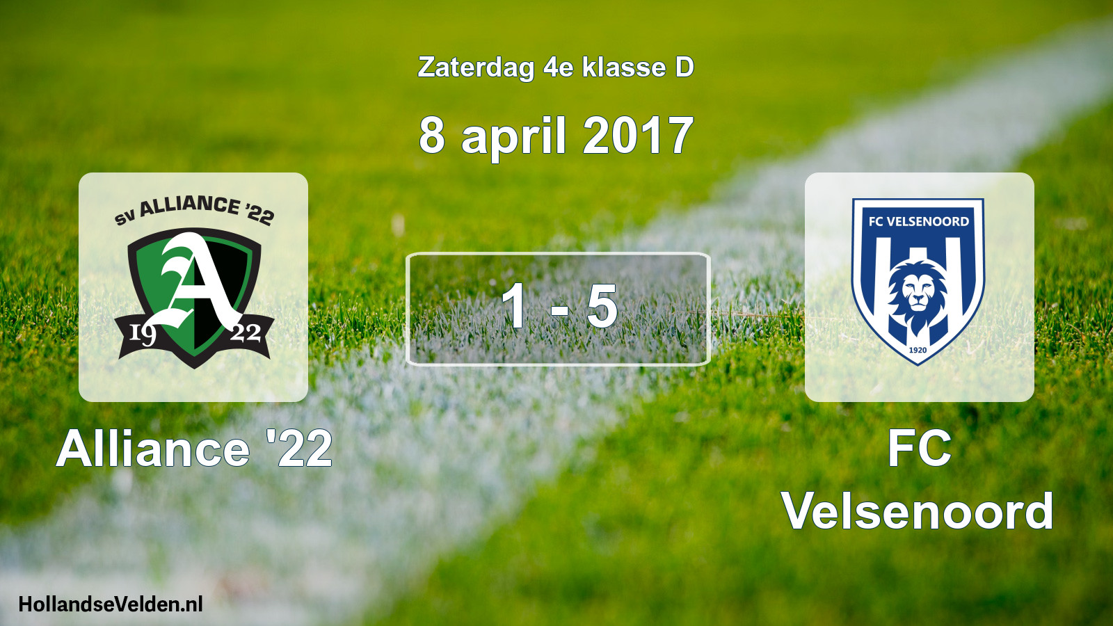 Total number of matches played: Alliance '22 - FC Velsenoord 1 - 5 (8 April 2017)