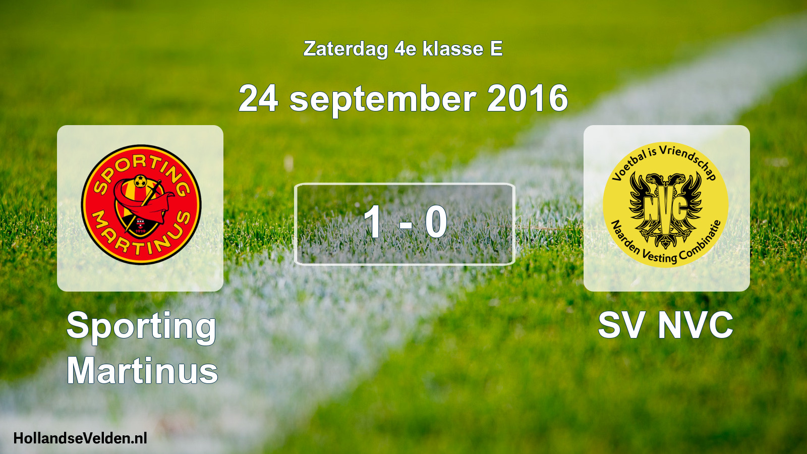 Total number of matches played: Sporting Martinus - SV NVC 1 - 0 (24 September 2016)