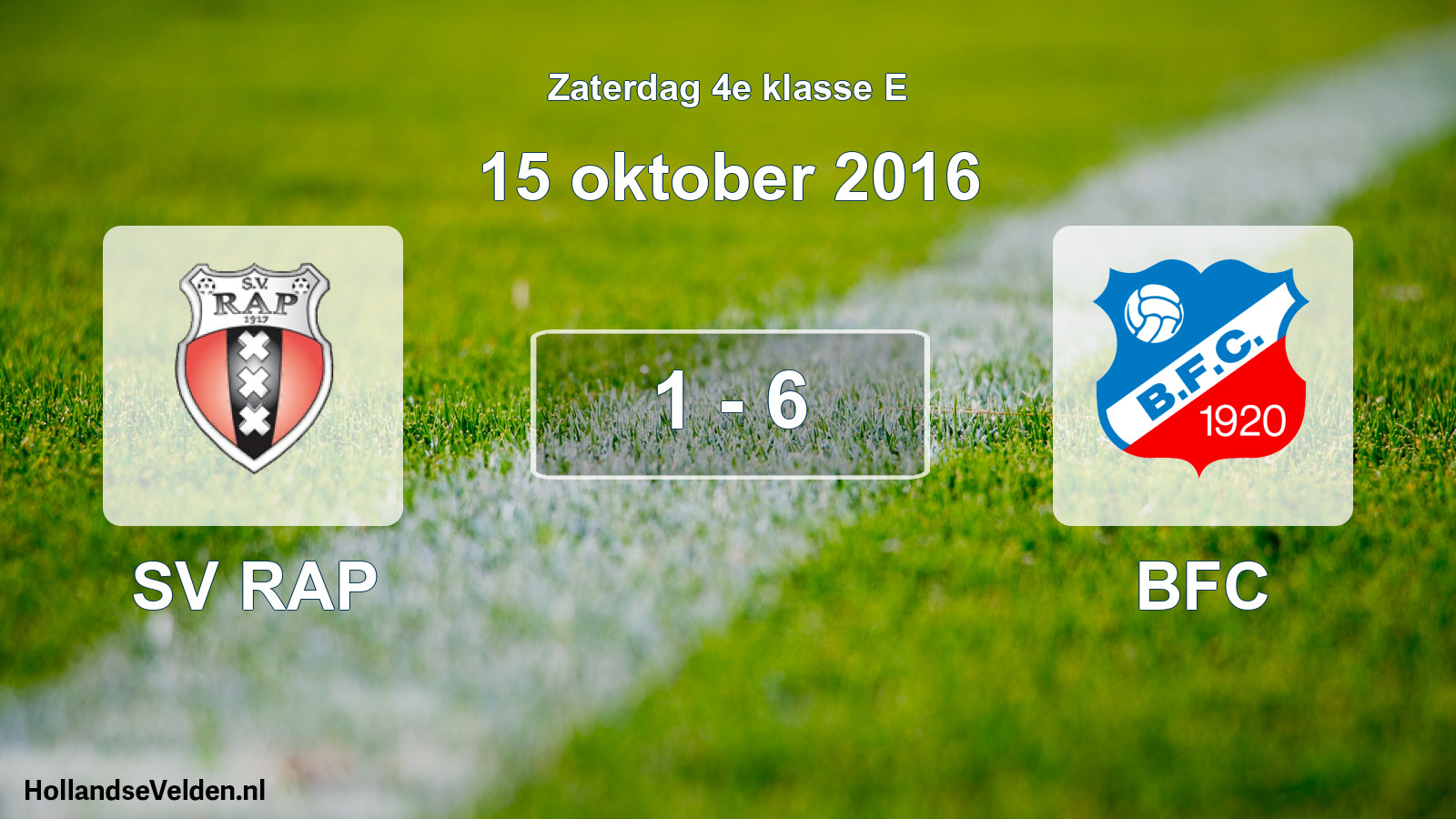 Total number of matches played: SV RAP - BFC 1 - 6 (15 October 2016)