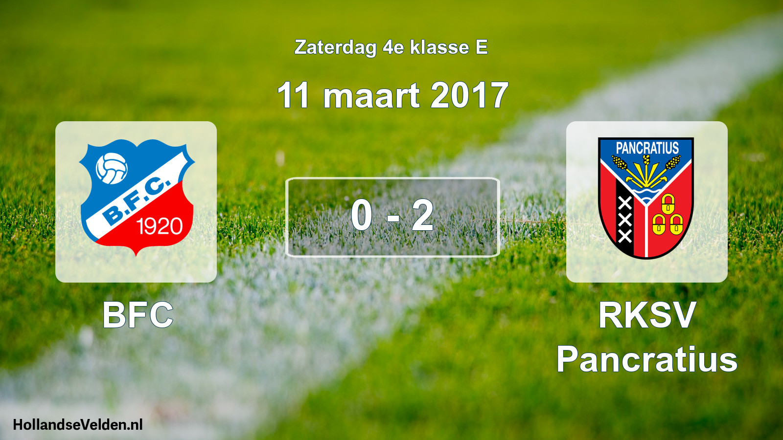 Total number of matches played: BFC - RKSV Pancratius 0 - 2 (11 March 2017)
