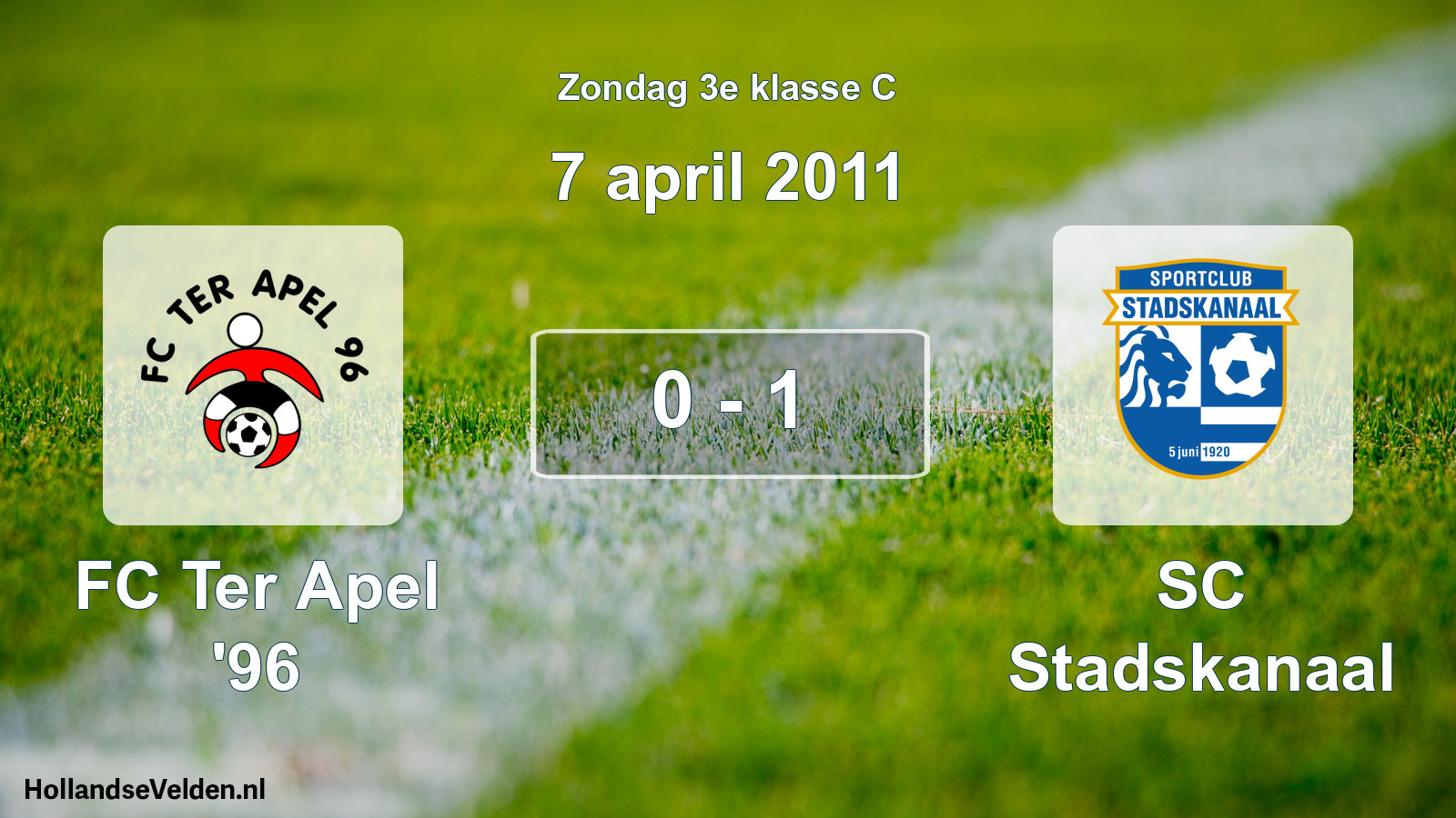 Total number of matches played: FC Ter Apel '96 - SC Stadskanaal 0 - 1 (7 April 2011)