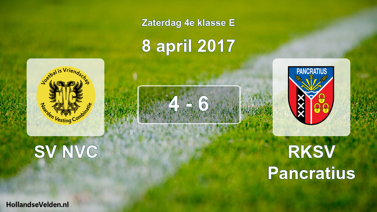 Total number of matches played: SV NVC - RKSV Pancratius 4 - 6 (8 April 2017)
