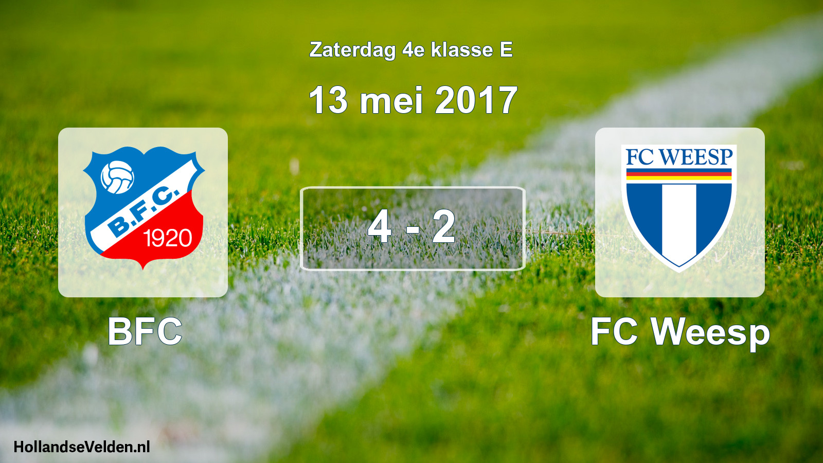 Total number of matches played: BFC - FC Weesp 4 - 2 (13 May 2017)