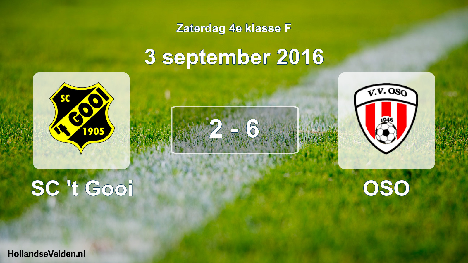 Total number of matches played: SC 't Gooi - OSO 2 - 6 (3 September 2016)