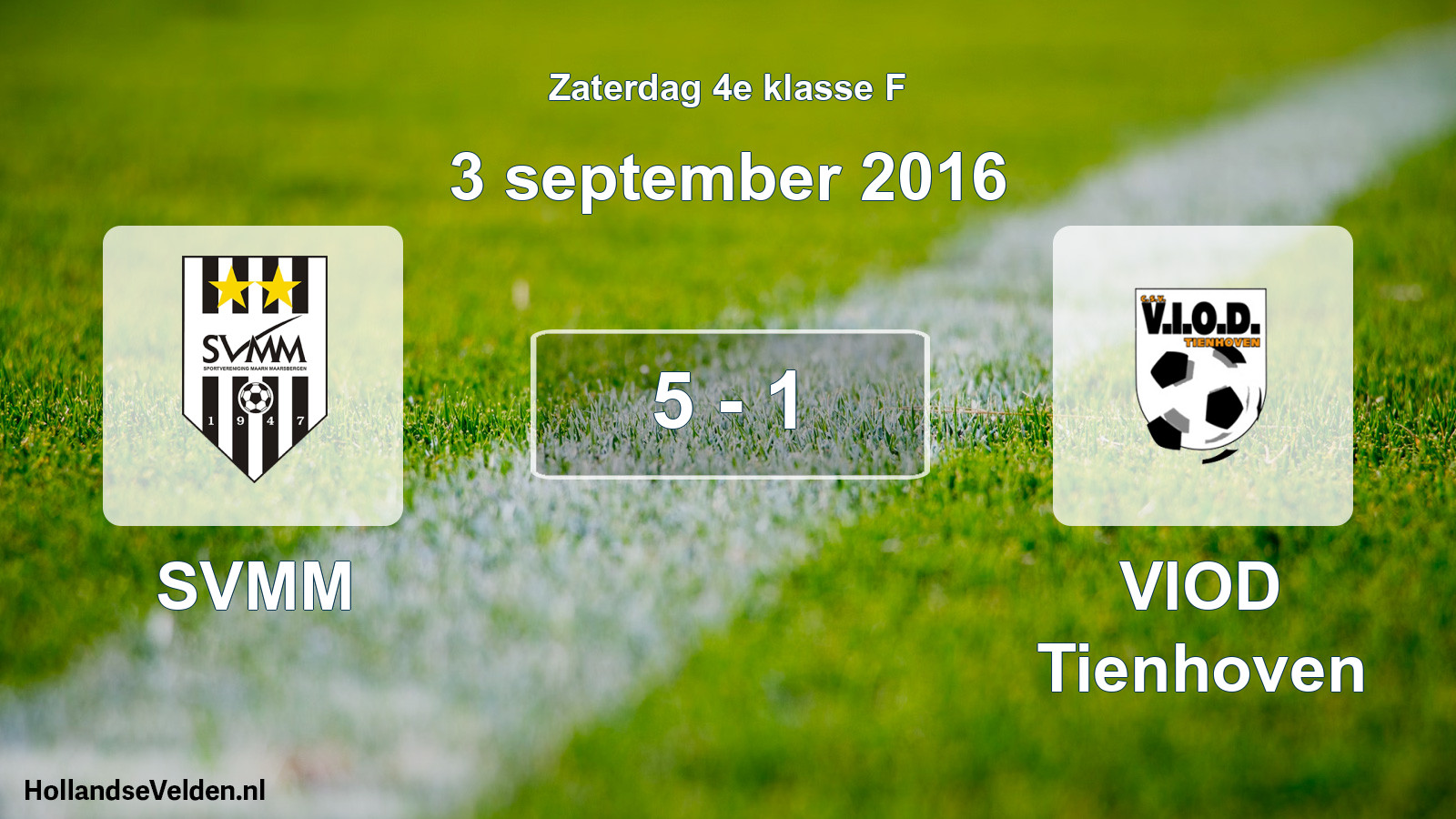 Total number of matches played: SVMM - VIOD Tienhoven 5 - 1 (3 September 2016)