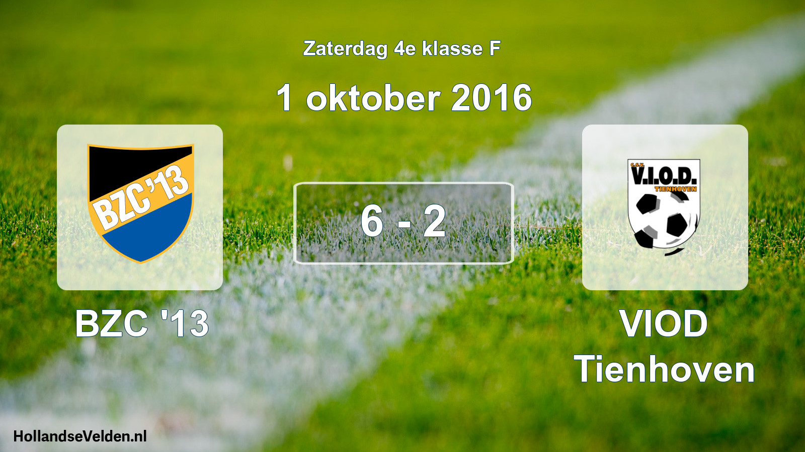 Total number of matches played: BZC '13 - VIOD Tienhoven 6 - 2 (1 October 2016)