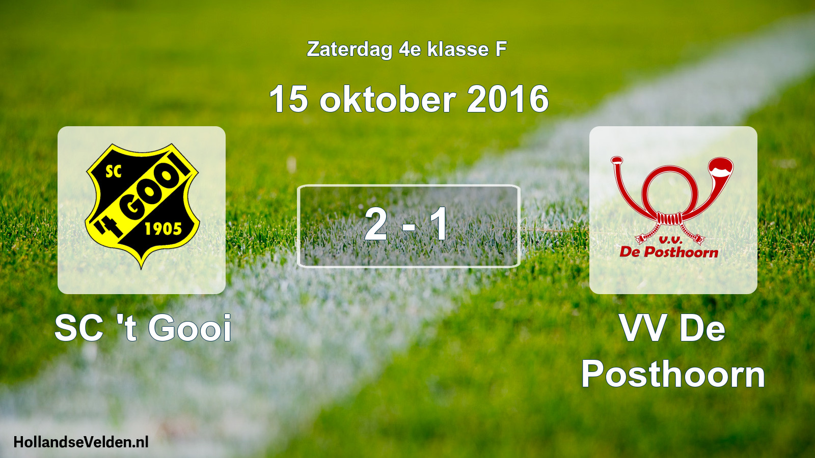 Total number of matches played: SC 't Gooi - VV De Posthoorn 2 - 1 (15 October 2016)