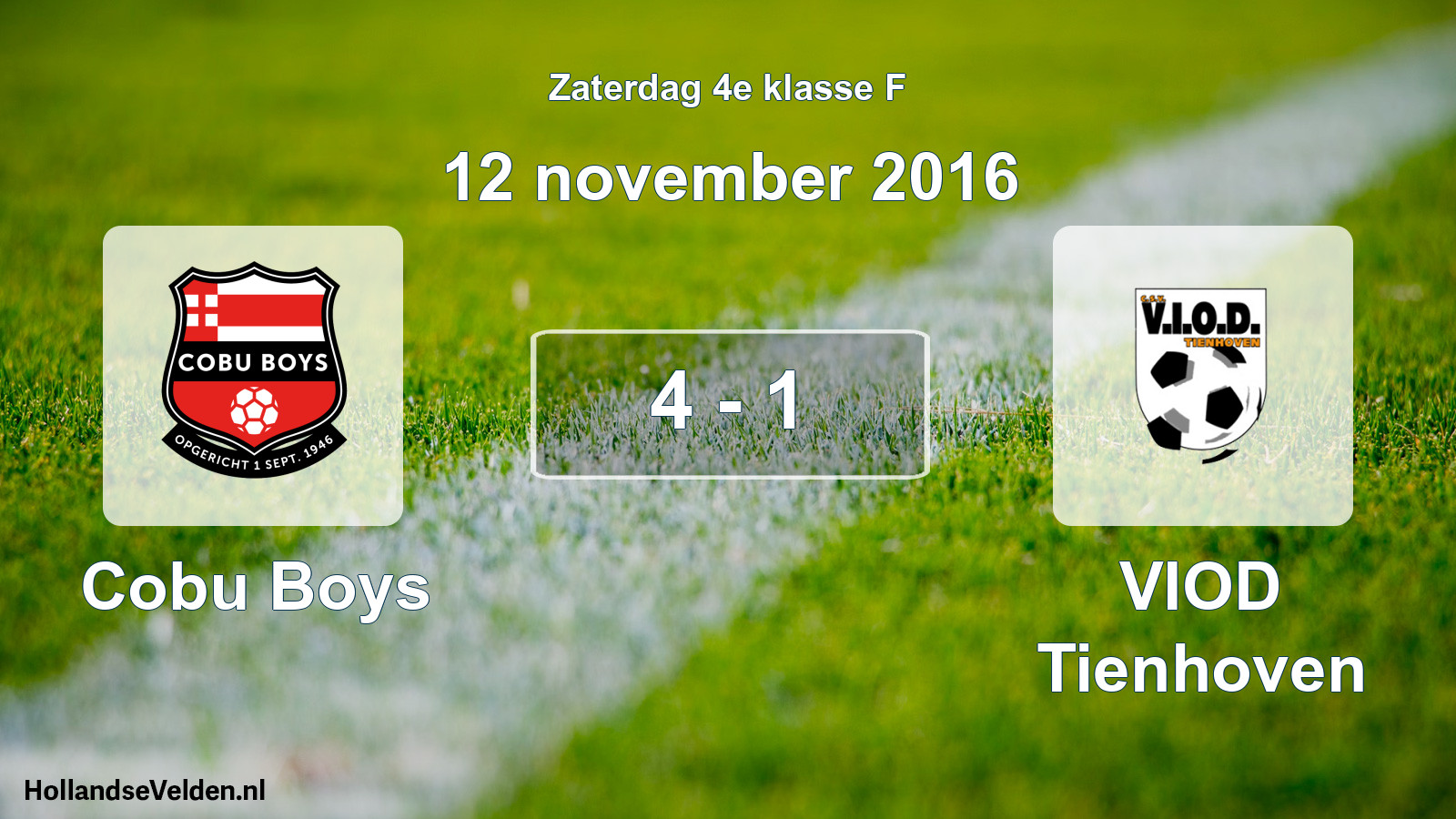 Total number of matches played: Cobu Boys - VIOD Tienhoven 4 - 1 (12 November 2016)