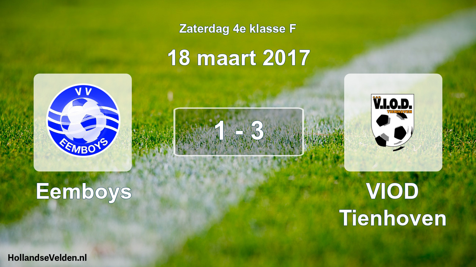 Total number of matches played: Eemboys - VIOD Tienhoven 1 - 3 (18 March 2017)