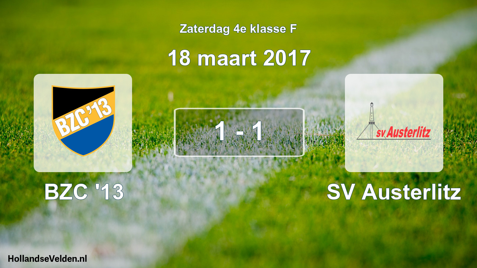 Total number of matches played: BZC '13 - SV Austerlitz 1 - 1 (18 March 2017)