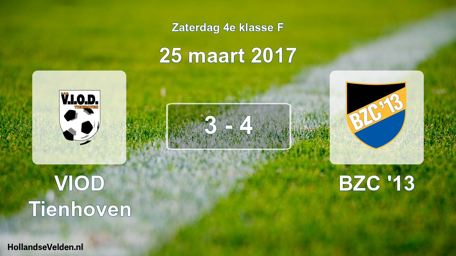 Total number of matches played: VIOD Tienhoven - BZC '13 3 - 4 (25 March 2017)