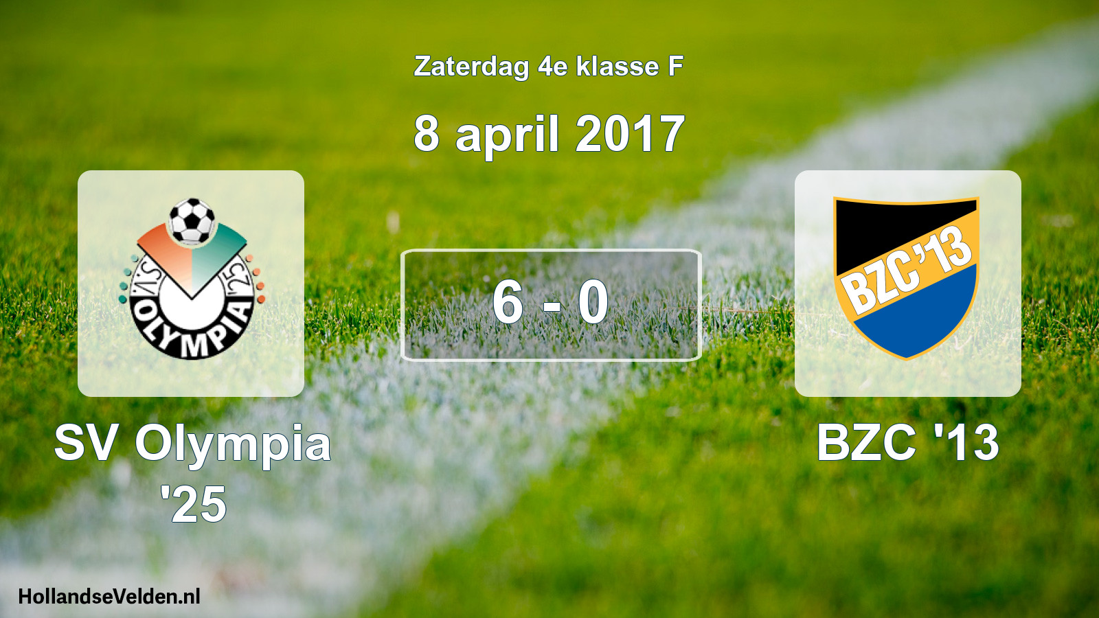 Total number of matches played: SV Olympia '25 - BZC '13 6 - 0 (8 April 2017)