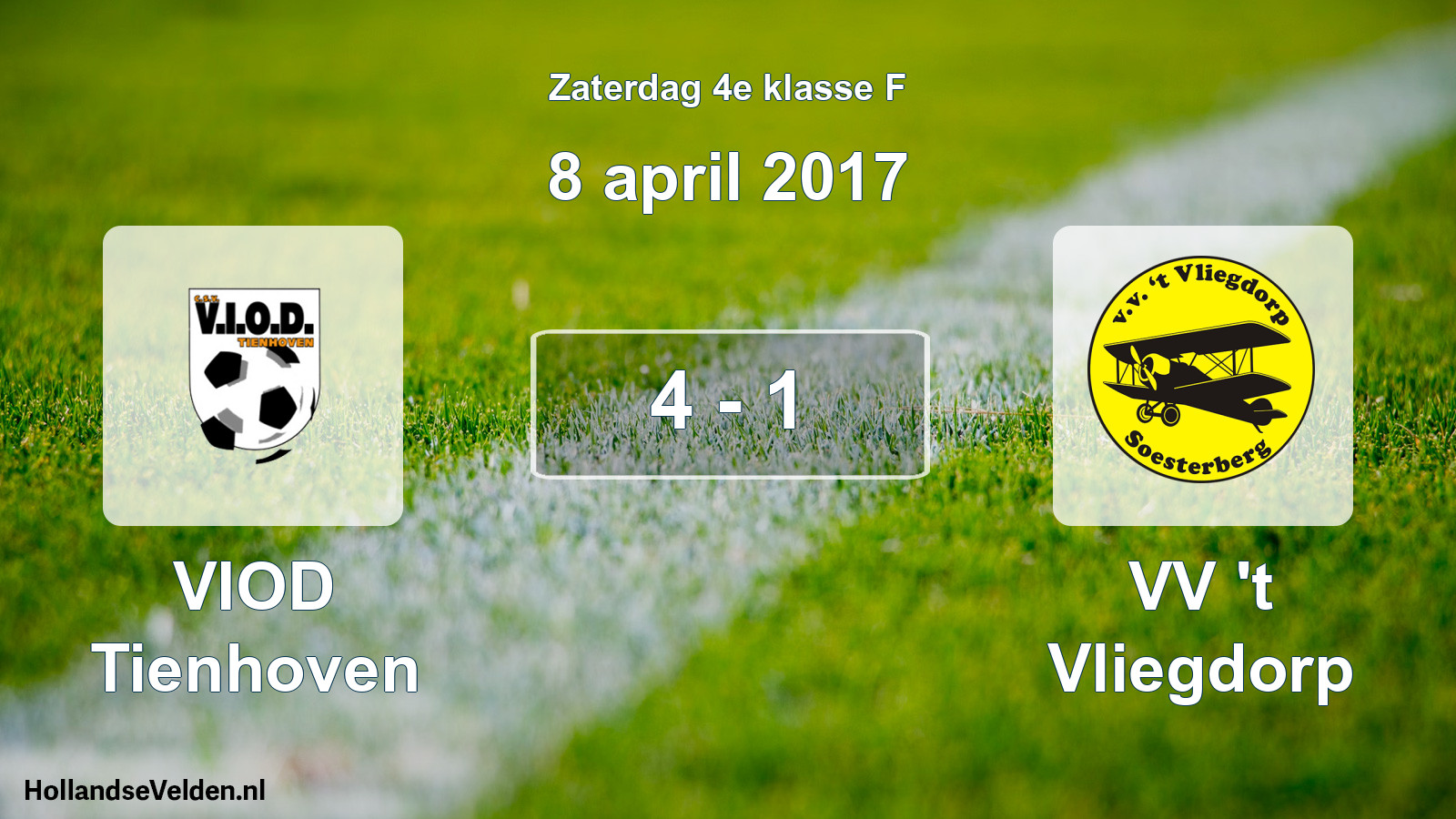 Total number of matches played: VIOD Tienhoven - VV 't Vliegdorp 4 - 1 (8 April 2017)