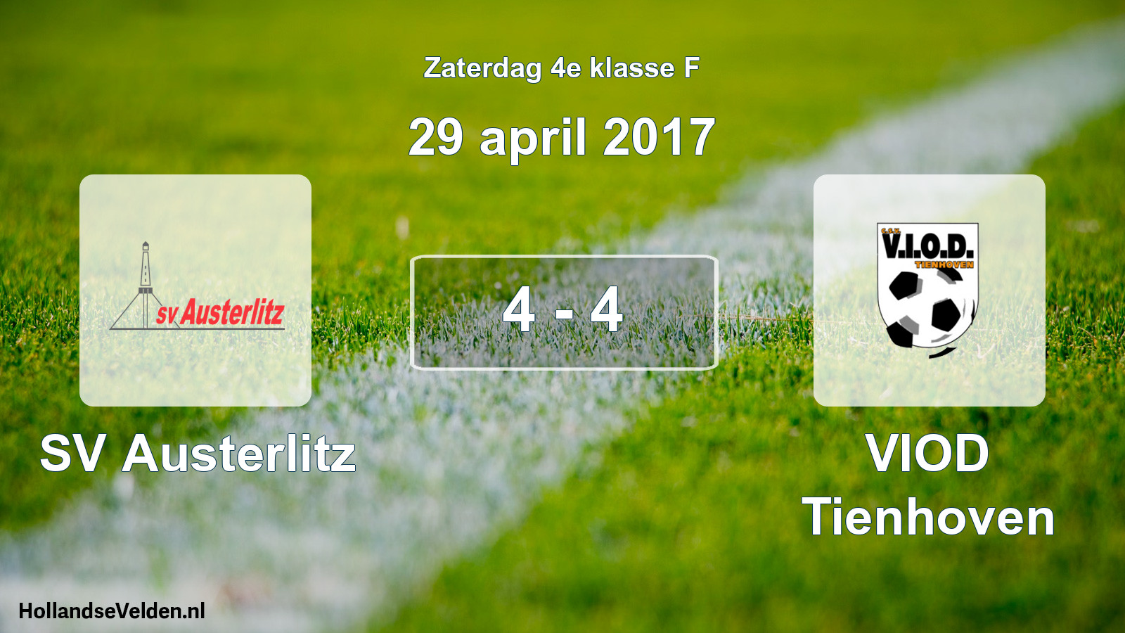 Total number of matches played: SV Austerlitz - VIOD Tienhoven 4 - 4 (29 April 2017)