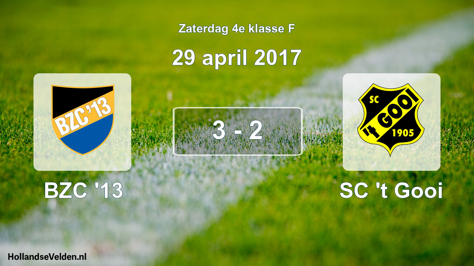 Total number of matches played: BZC '13 - SC 't Gooi 3 - 2 (29 April 2017)