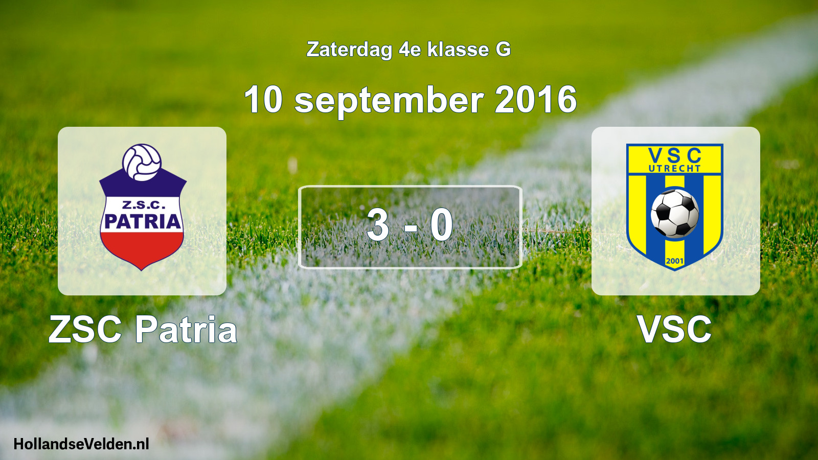 Total number of matches played: ZSC Patria - VSC 3 - 0 (10 September 2016)
