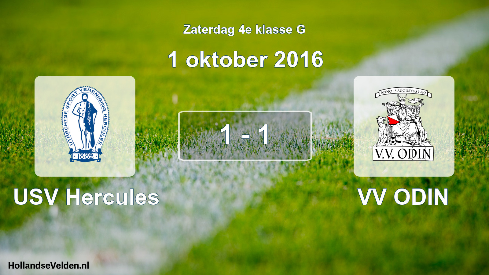 Total number of matches played: USV Hercules - VV ODIN 1 - 1 (1 October 2016)