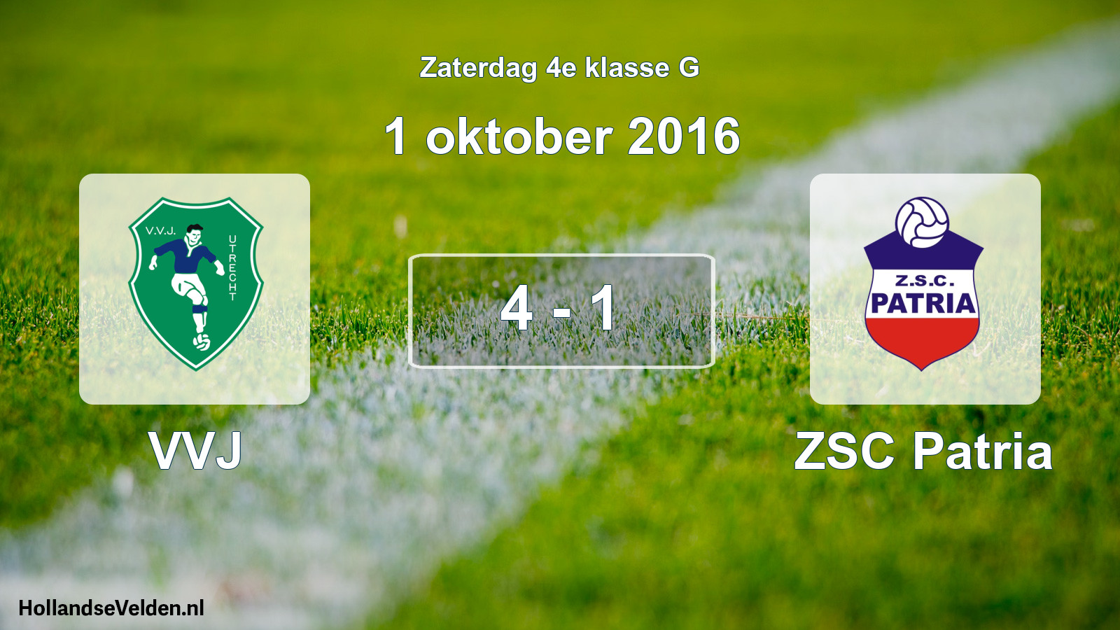 Total number of matches played: VVJ - ZSC Patria 4 - 1 (1 October 2016)