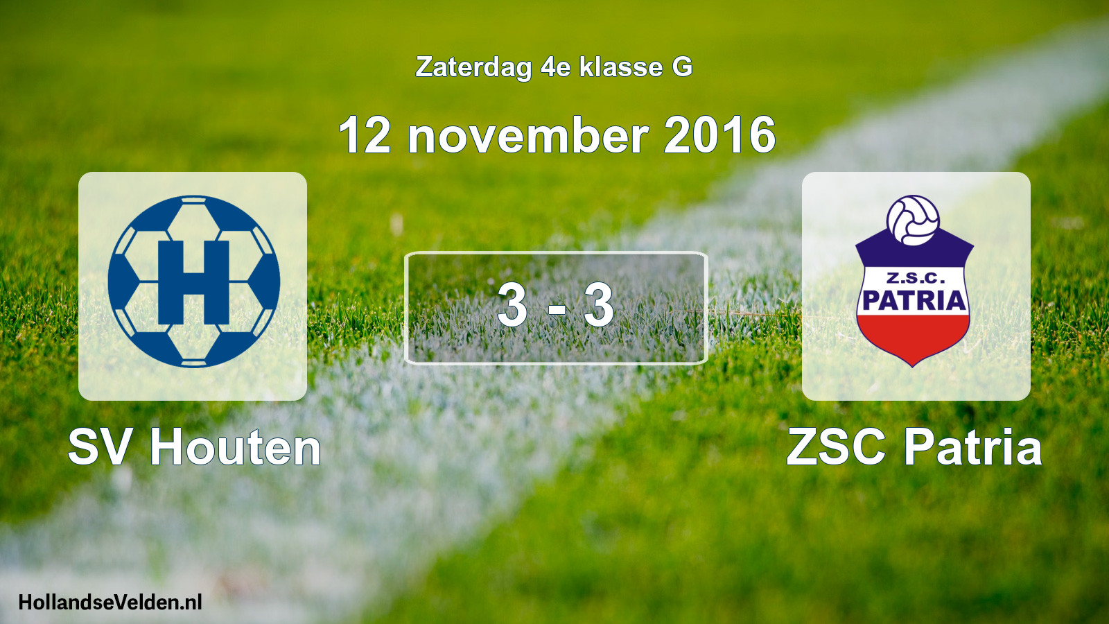 Total number of matches played: SV Houten - ZSC Patria 3 - 3 (12 November 2016)