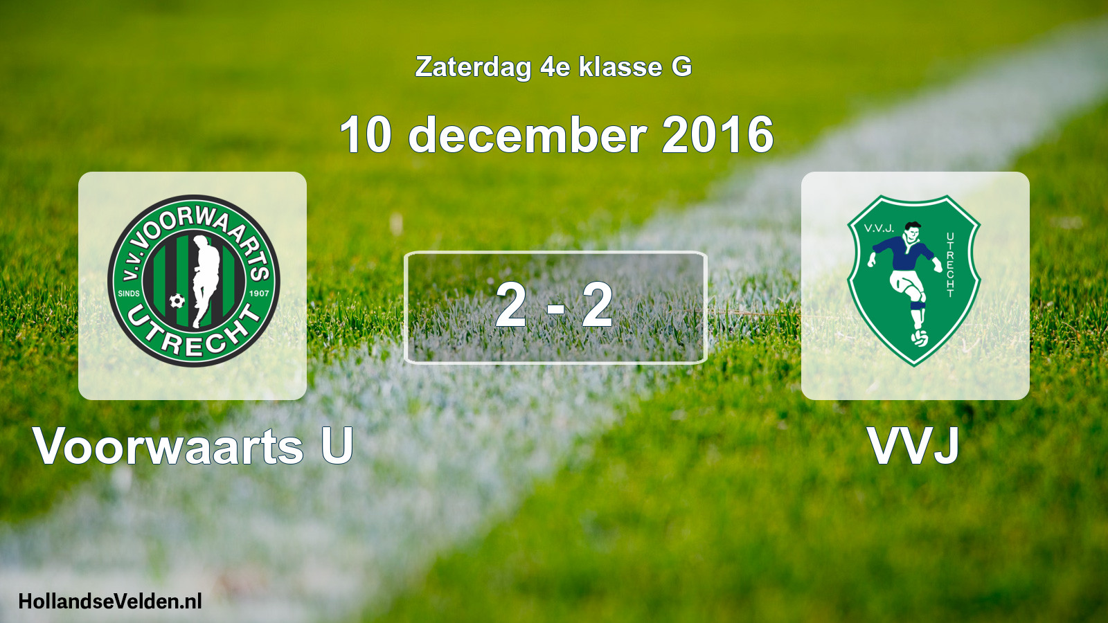 Total number of matches played: Voorwaarts U - VVJ 2 - 2 (10 December 2016)