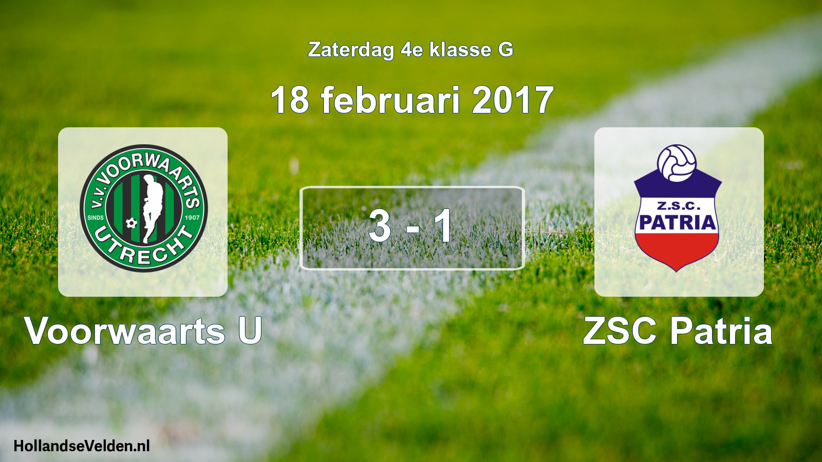 Total number of matches played: Voorwaarts U - ZSC Patria 3 - 1 (18 February 2017)