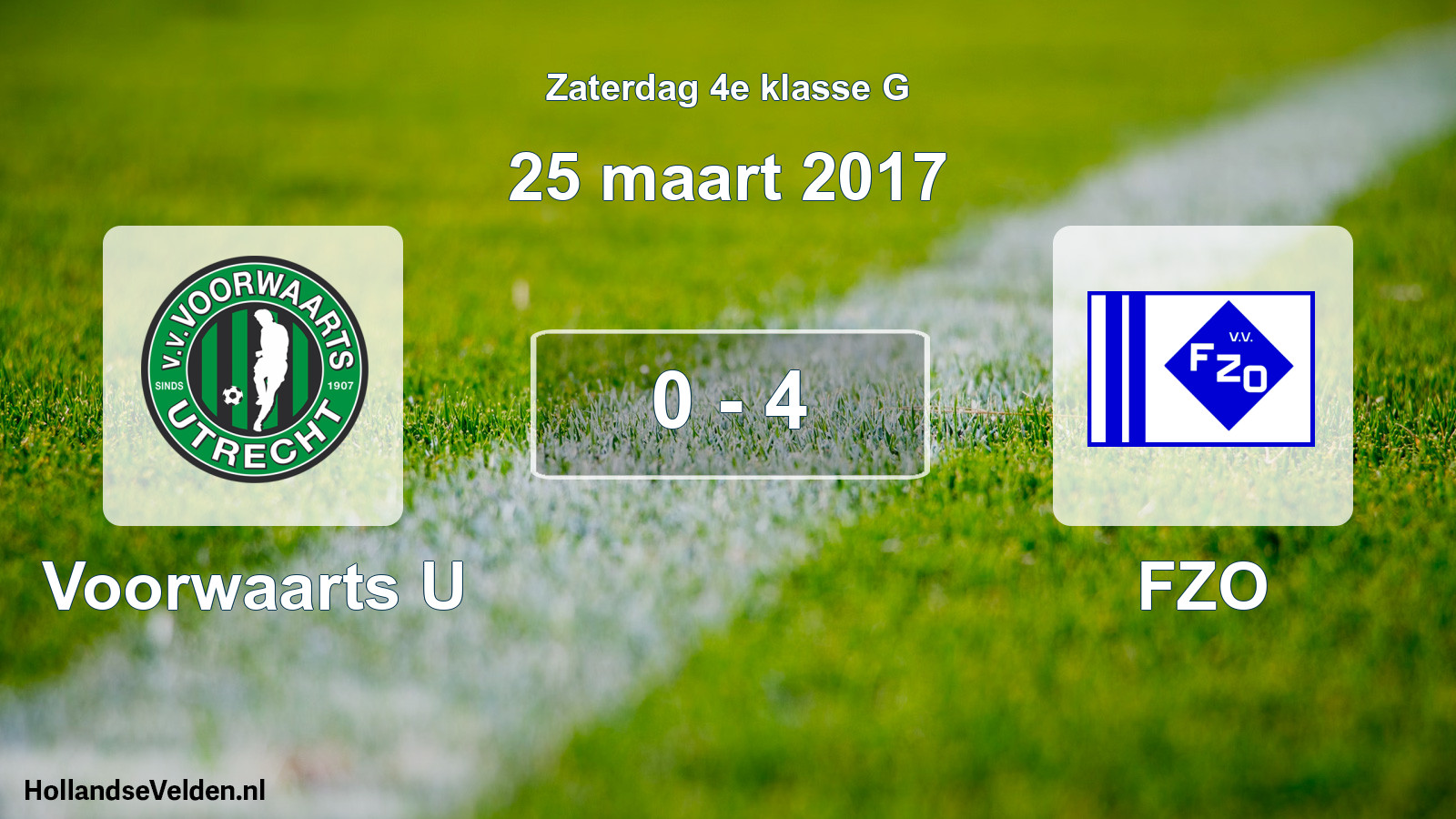 Total number of matches played: Voorwaarts U - FZO 0 - 4 (25 March 2017)